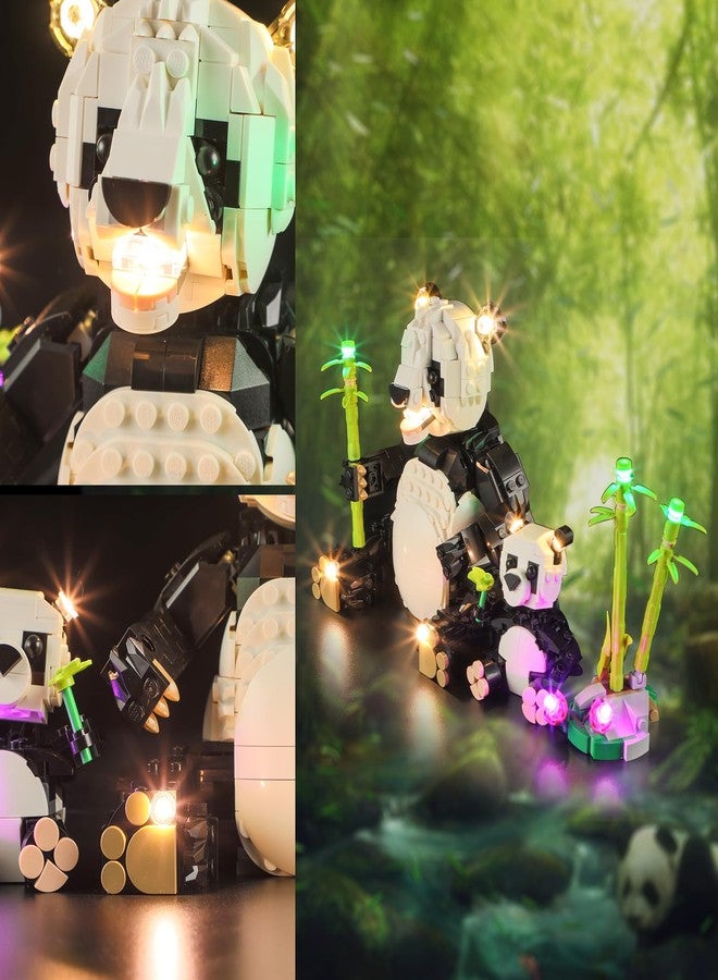 Vaodest مصباح LED من Vaodest لمجموعة Lego Wild Animals Panda Family 31165، تصميم وتكوين متوافق مع الموديل 31165 (مصباح LED فقط، وليس مجموعة مكعبات البناء). - Image 5